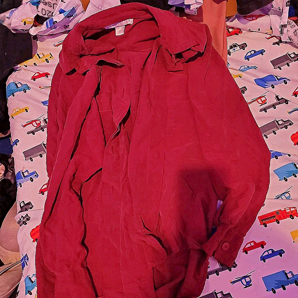 Dark Red Button Down